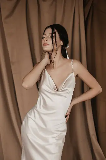 緞面圓領背心—香檳色